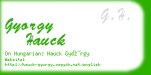gyorgy hauck business card